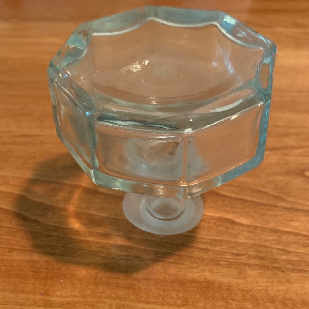 Vintage Clear Glass Hexagonal Bottle or Bottle Stopper - Picture 2 of 7